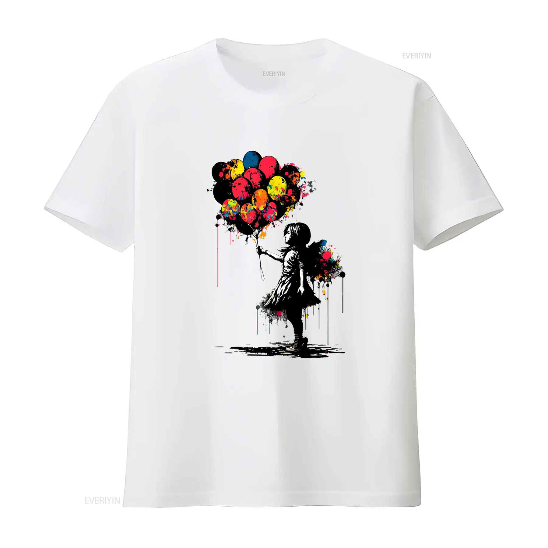Men'S Fashion Aesthetics - Banksy Peace T Shirt Balloon Girl