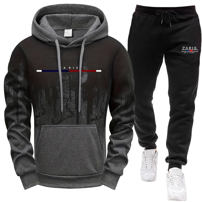 Men'S Fashion Hoodie - Men's Set/Hoodie/Pants Autumn Winter Hooded Sweatshirt