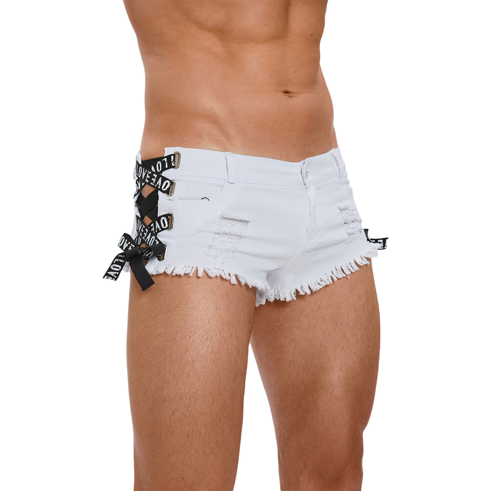 Mens Letters Ribbons Trimmings - Skinny Jeans Ripped review and price
