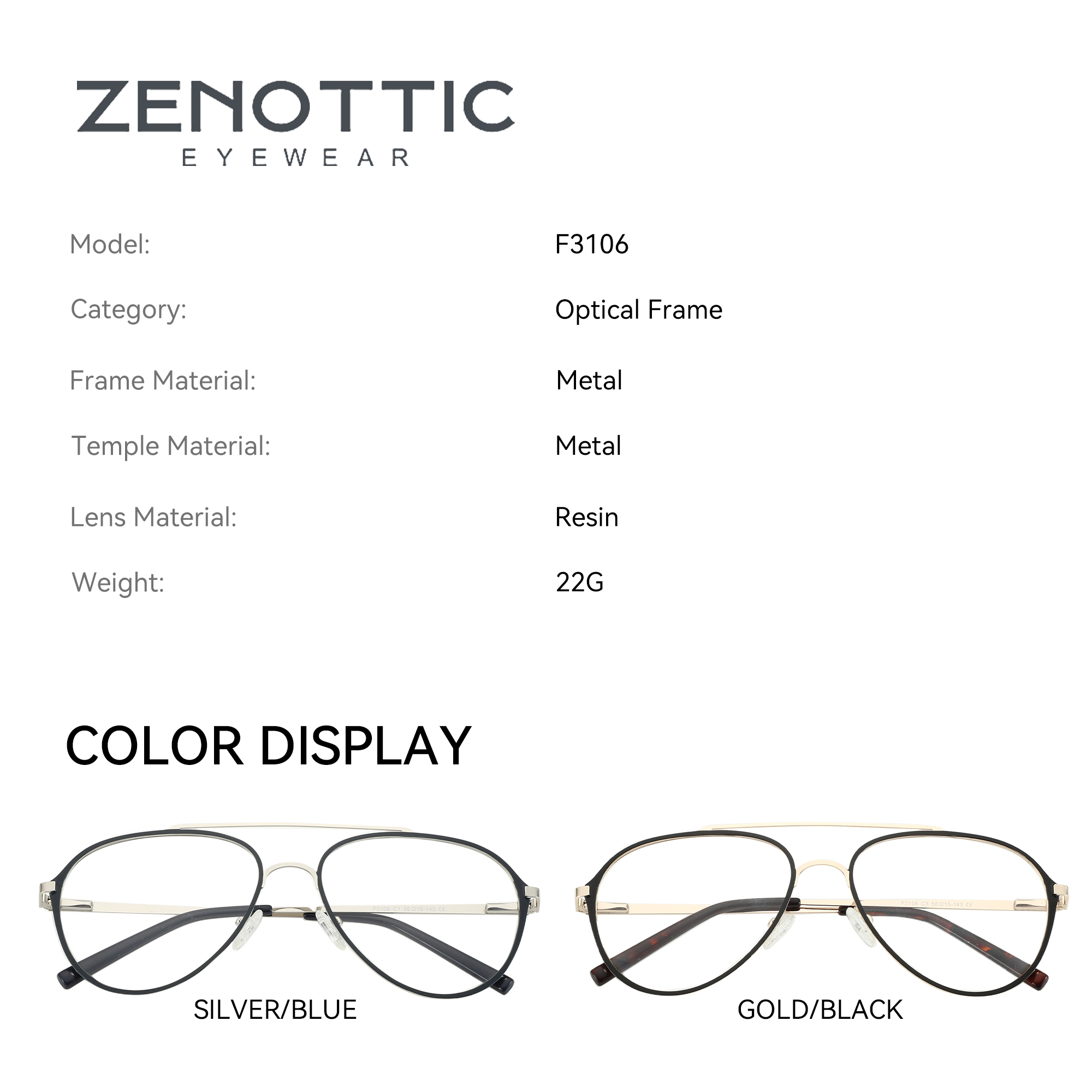 ZENOTTIC New Fashion Pilot Opt - Men'S Fashion Non Prescription Glasses review and price