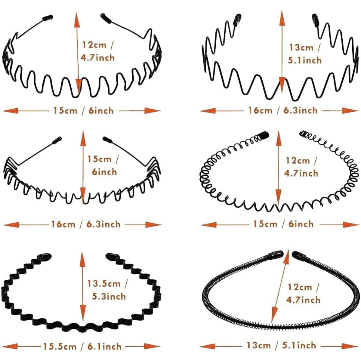 6PCS Fashion Black Metal Waved - Men Fashion Hair Style review and price