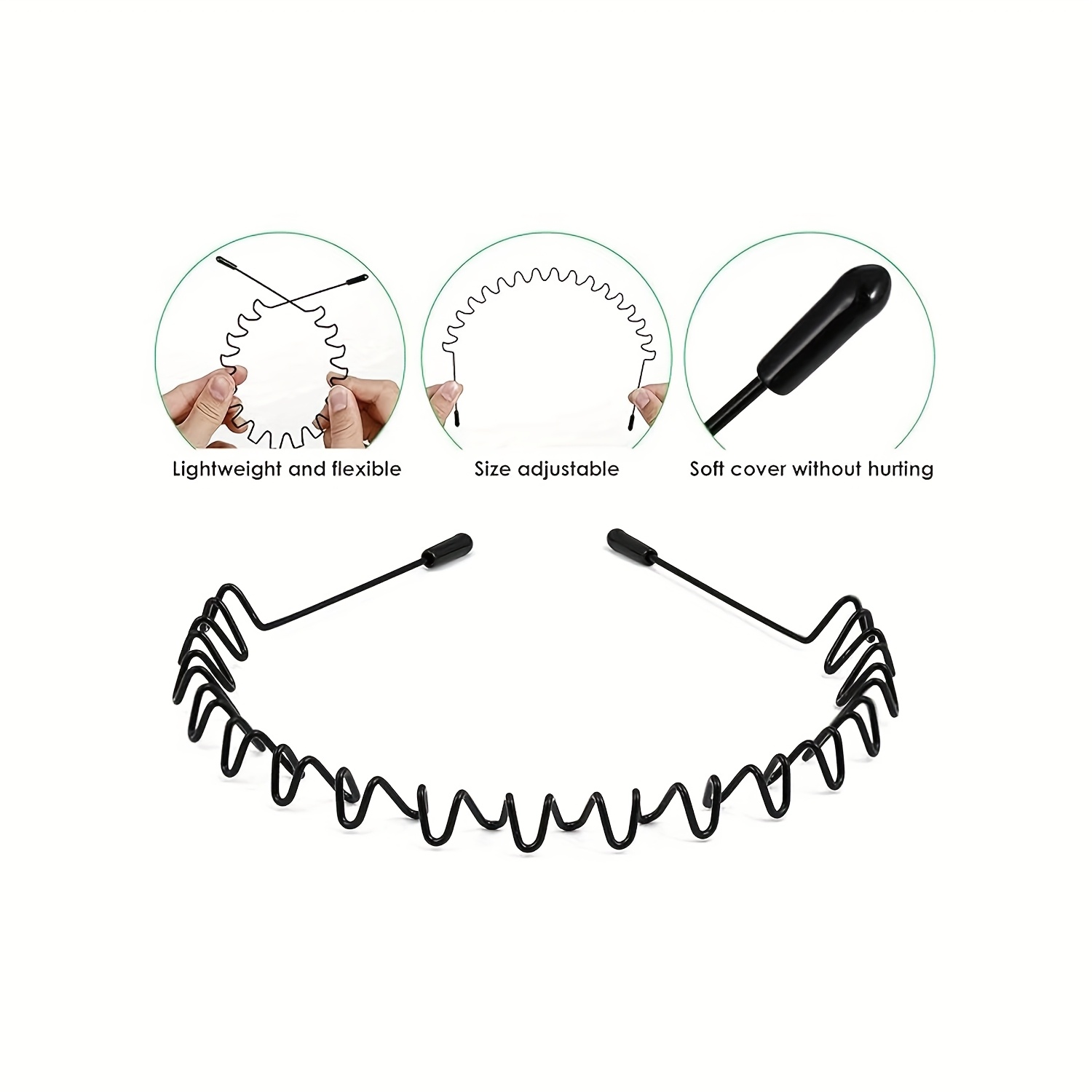 6PCS Fashion Black Metal Waved - Men Fashion Hair Style review and price