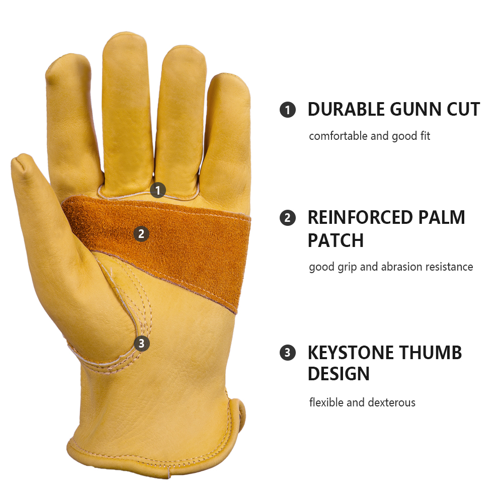 Leather Gloves Men Work Gloves - Driving Gloves Leather review and price