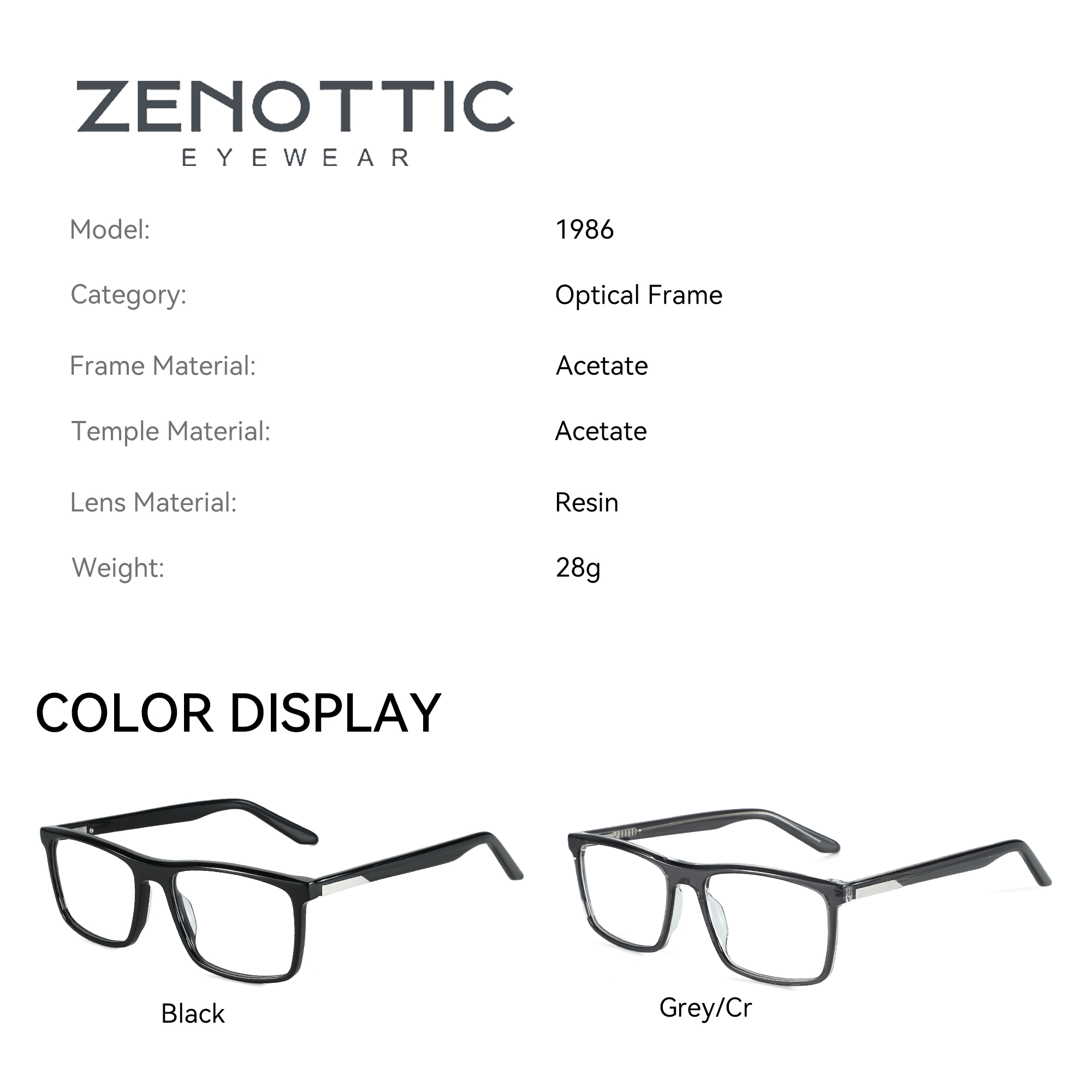 ZENOTTIC Trend Acetate Optical - Men'S Fashion Non Prescription Glasses review and price