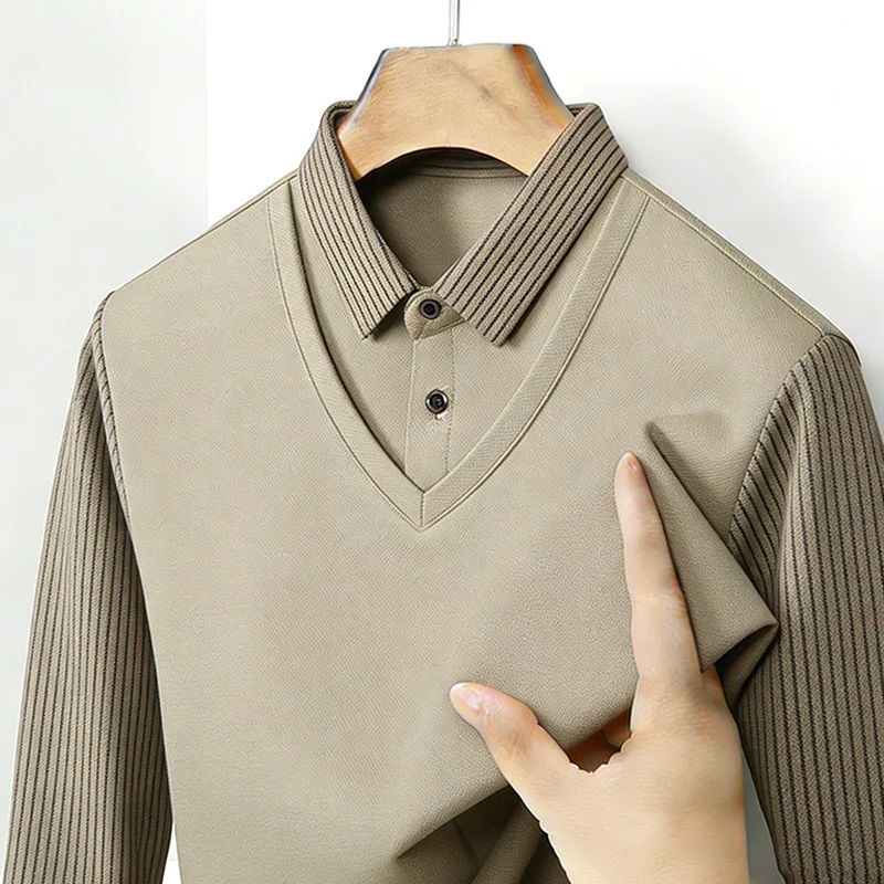 Men's Fake Two Piece Shirt Col - Mens Fashion Wear review and price