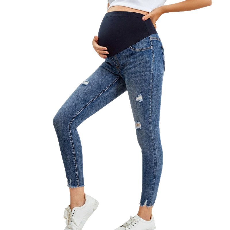 Pregnant Women Casual Tight De - Skinny Jeans Ripped review and price