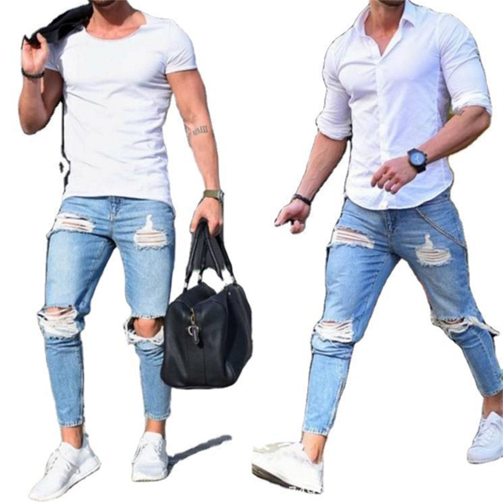 Streetwear Men's Stretch Jeans - Skinny Jeans Ripped review and price