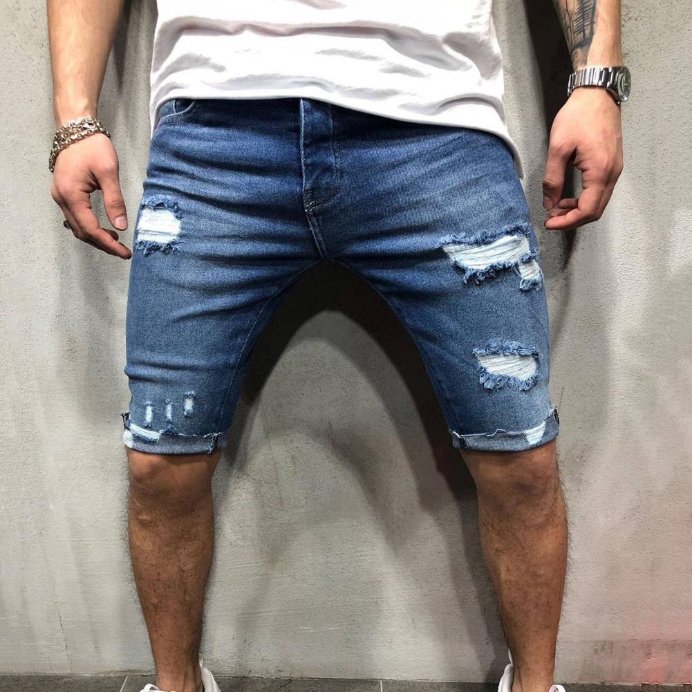 Men Short Jeans Denim Tight Sh - Skinny Jeans Ripped review and price