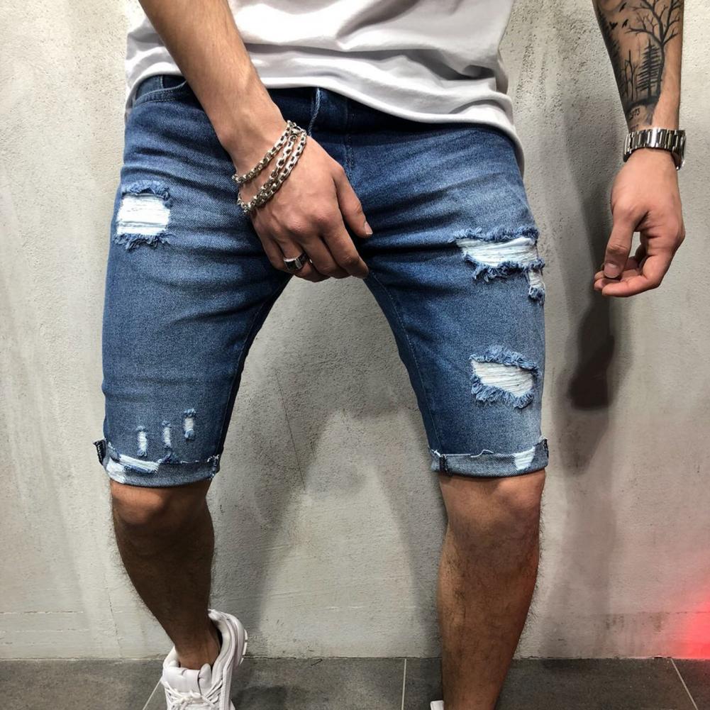 Men Short Jeans Denim Tight Sh - Skinny Jeans Ripped review and price