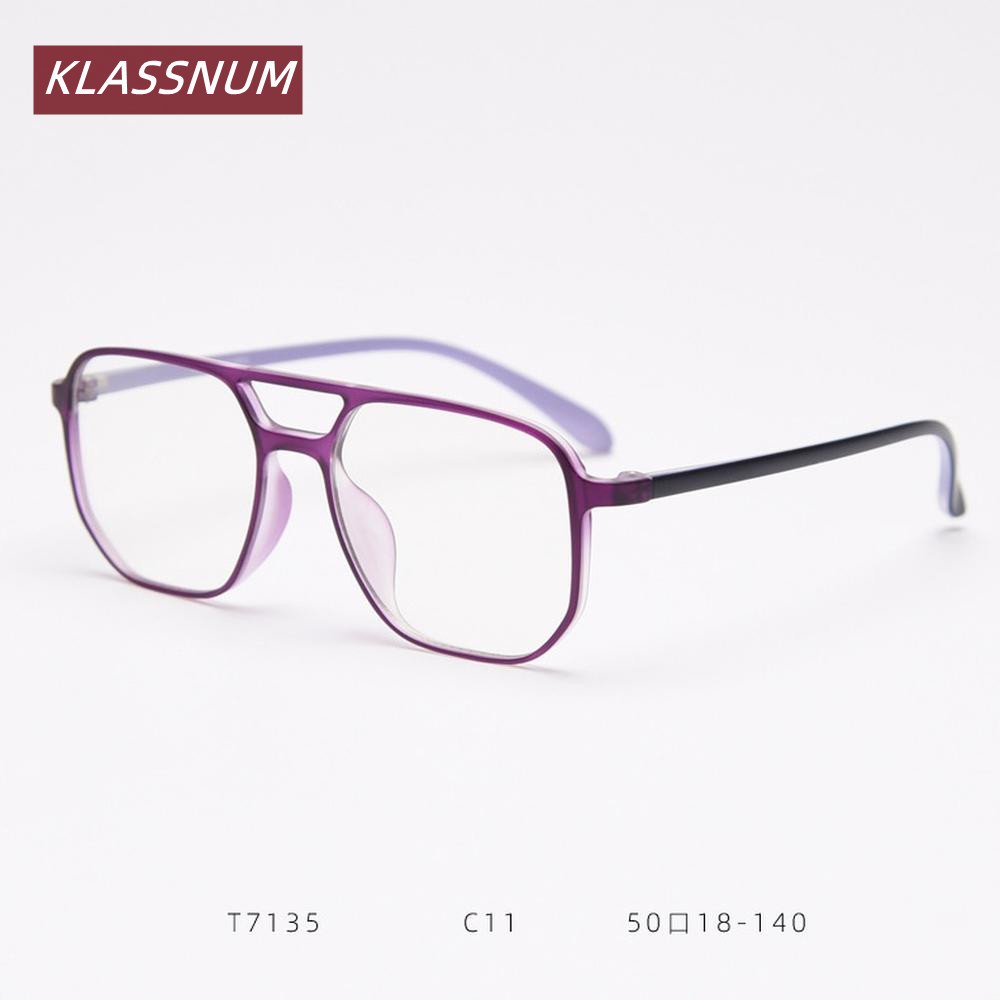 KLASSNUM Double Bridge Square  - Men'S Fashion Non Prescription Glasses review and price