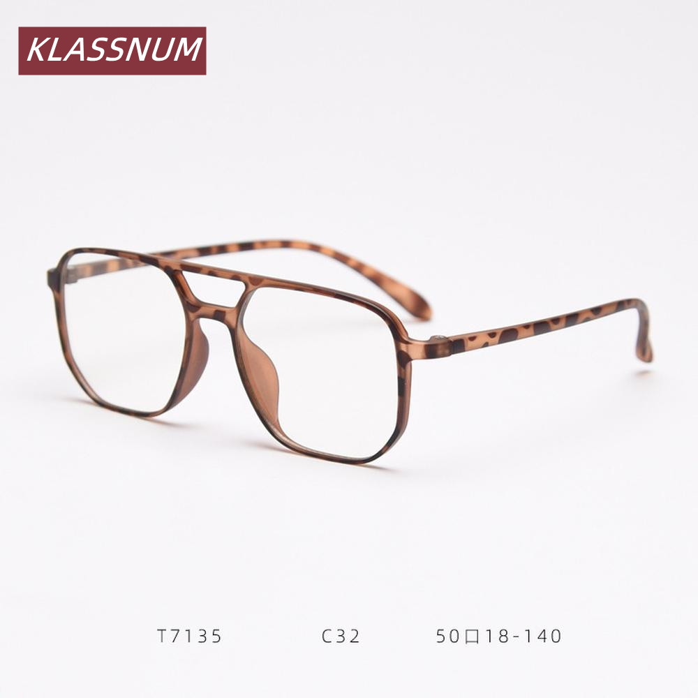 KLASSNUM Double Bridge Square  - Men'S Fashion Non Prescription Glasses review and price
