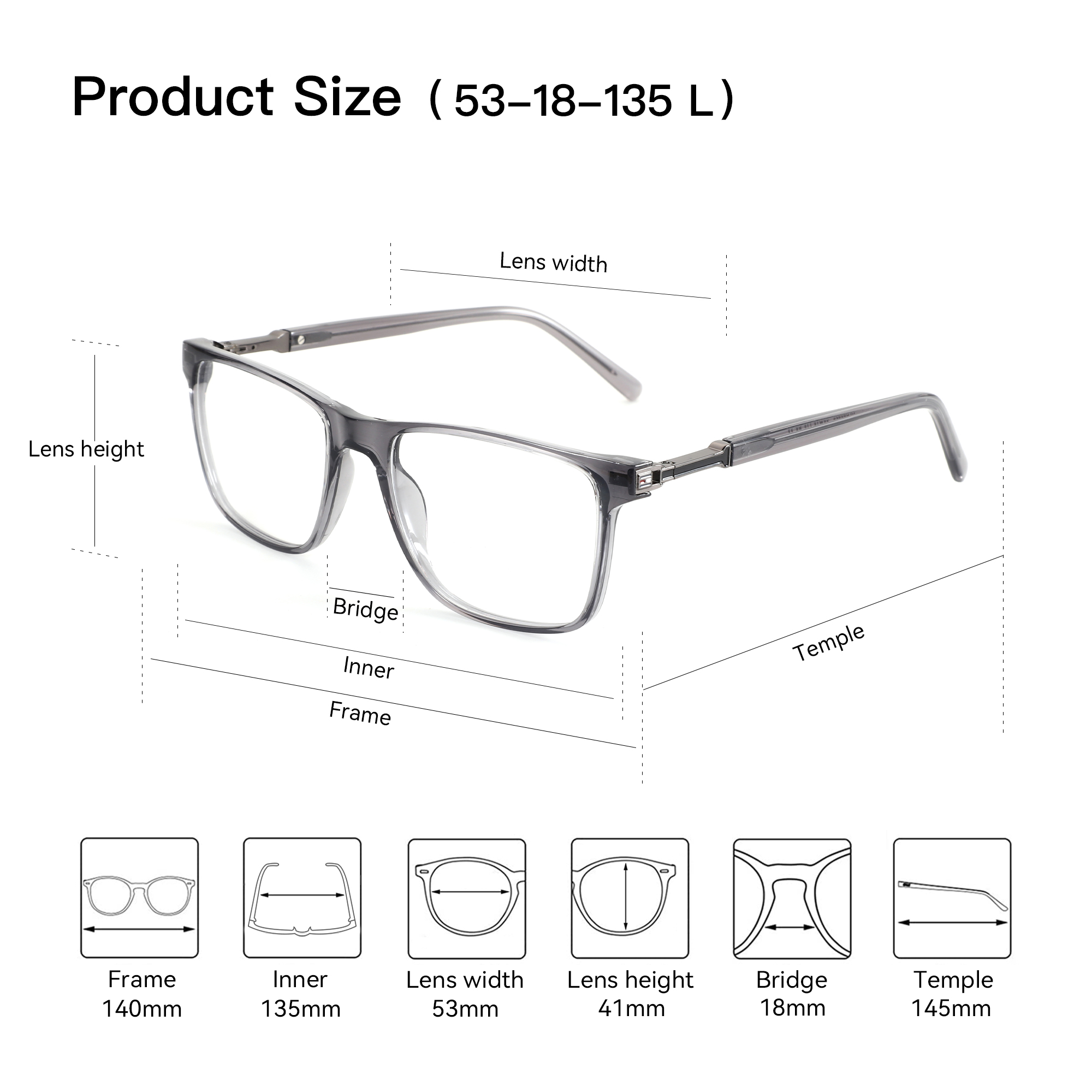 BLUEMOKY Fashion Acetate Mens  - Men'S Fashion Non Prescription Glasses review and price