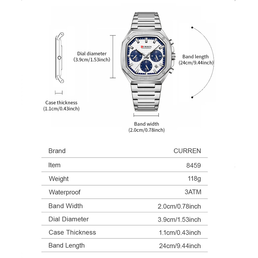 CURREN Luxury Square Chrono Wa - Mens Fashion Bracelet review and price