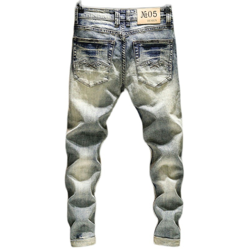 Elastic Old Pants Men's Jeans  - Skinny Jeans Ripped review and price