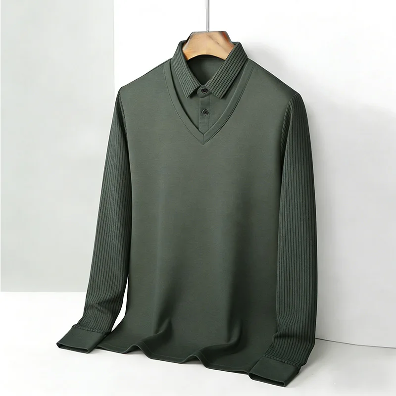 Men's Fake Two Piece Shirt Col - Mens Fashion Wear review and price