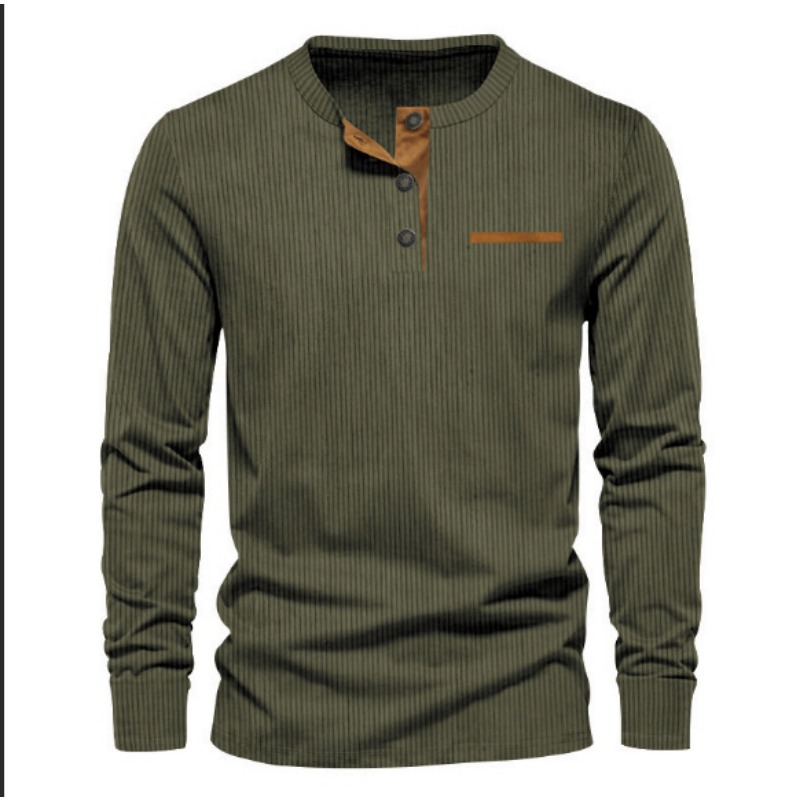 Men's Corduroy Henley Neck Lon - Mens Fashion Wear review and price