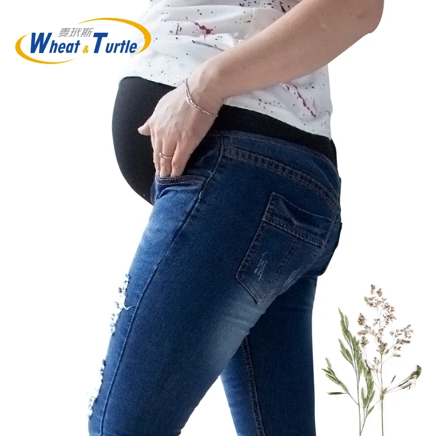 Hot Sale Cotton Denim Maternit - Skinny Jeans Ripped review and price