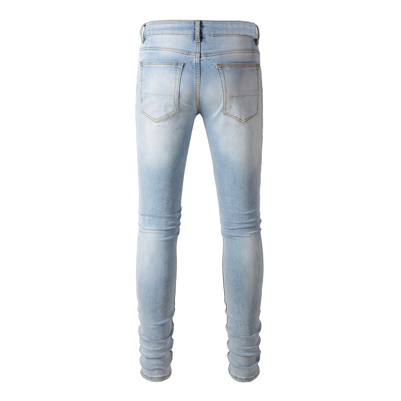 Men Black Pleated Patch Biker  - Skinny Jeans Ripped review and price